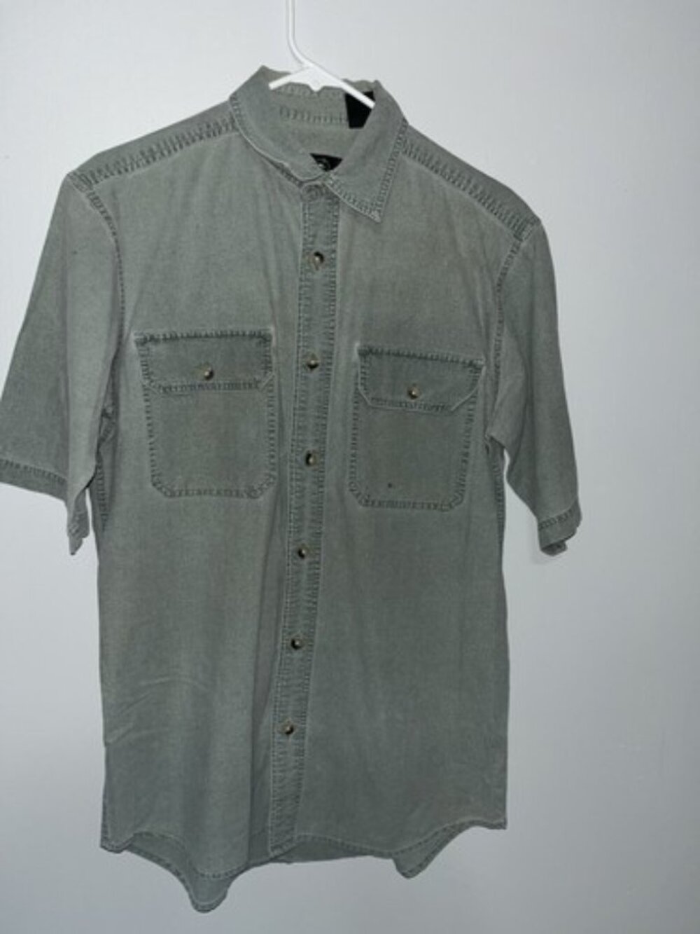 Vintage Redhead Green Short Sleeve Button Up Size Medium Cotton - 0558